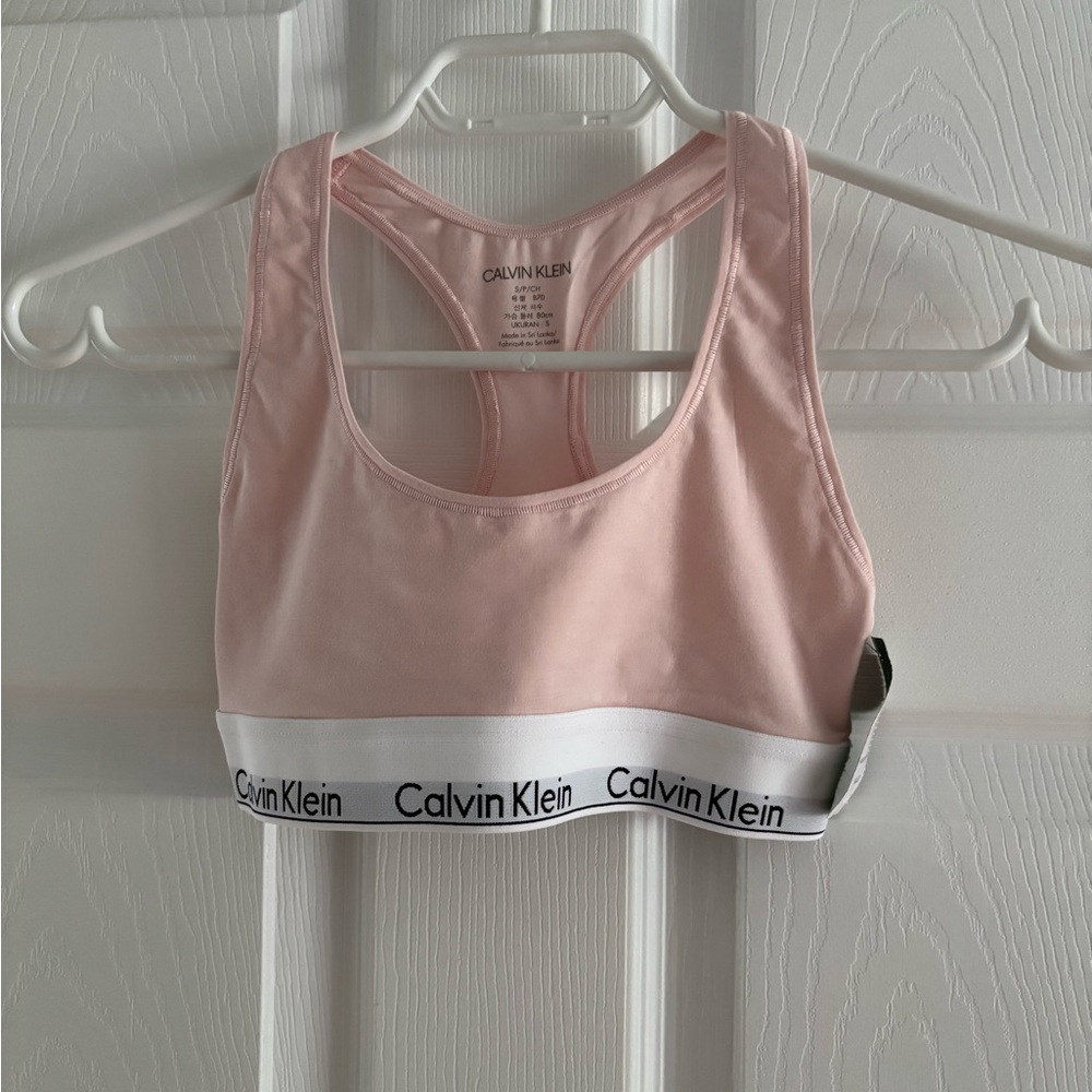 Calvin Klein Pink Racerback Sports Bra